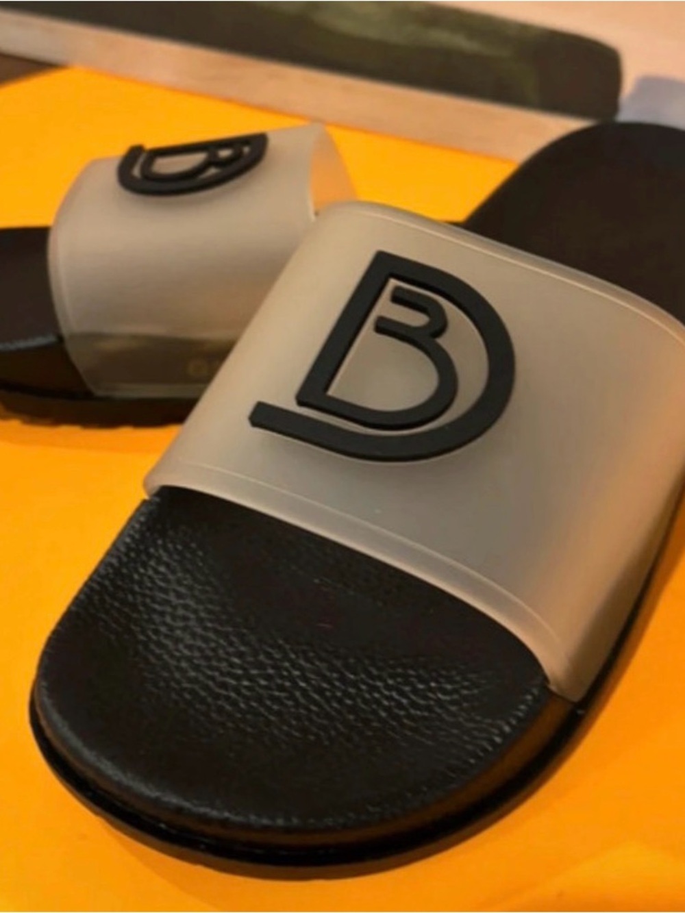 Slide-Style Unisex Black and Translucent Slide Sandals